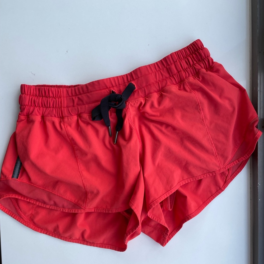 Lululemon red running shorts